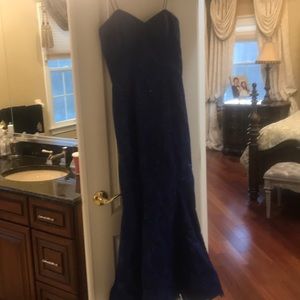 Tina DiMartina blue lace gown with stones